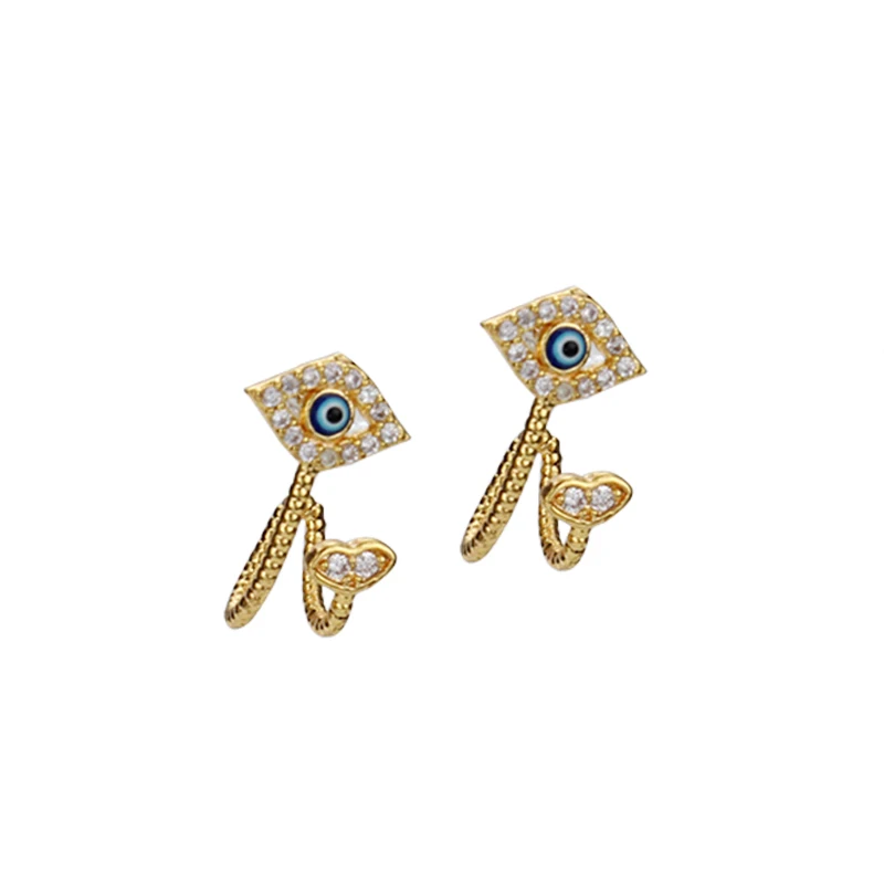 European and American Fashion Jewelryblue Eye Earring Mini Earrings Zircon Unique Long Earrings RH02, Gold
European and American Fashion Jewelryblue Eye Earring Mini Earrings Zircon Unique Long Earrings RH02, Gold