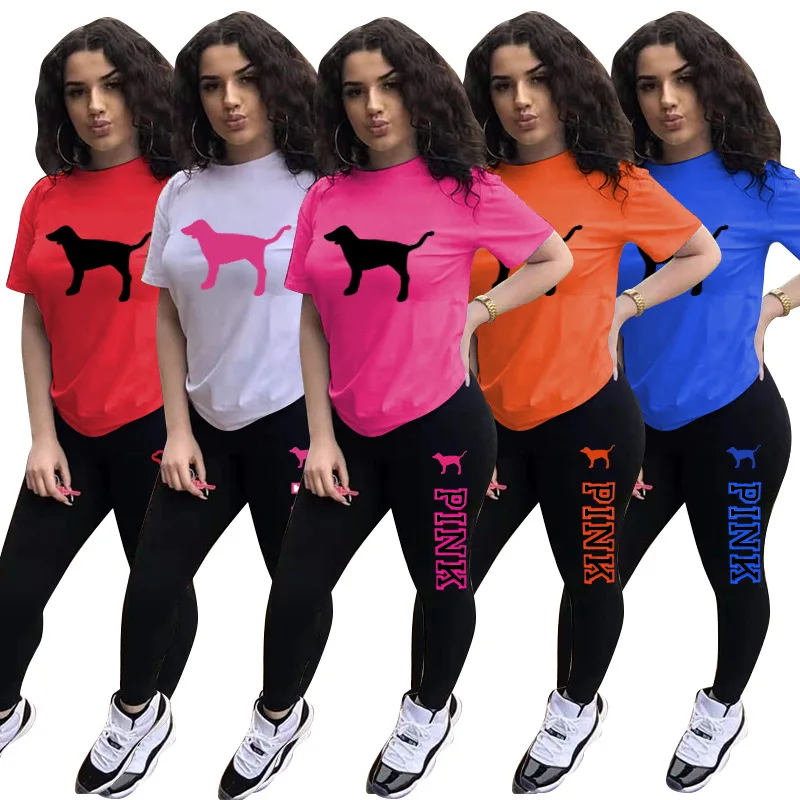 FST7236 Casual p*ink letter printed short sleeved shirt sports two piece cotton women, 5 colors
FST7236 Casual p*ink letter printed short sleeved shirt sports two piece cotton women, 5 colors