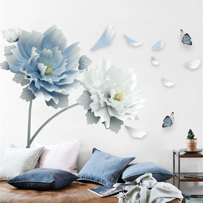 Fashion Flower Wallpaper Wall Sticker Home Decor Luxury Living Room TV Wall Background Large Flat PVC Wallpaper Designs Sticker, Blue white
Fashion Flower Wallpaper Wall Sticker Home Decor Luxury Living Room TV Wall Background Large Flat PVC Wallpaper Designs Sticker, Blue white