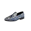 Fashion hair stylist Sequined embroidered leather shoes