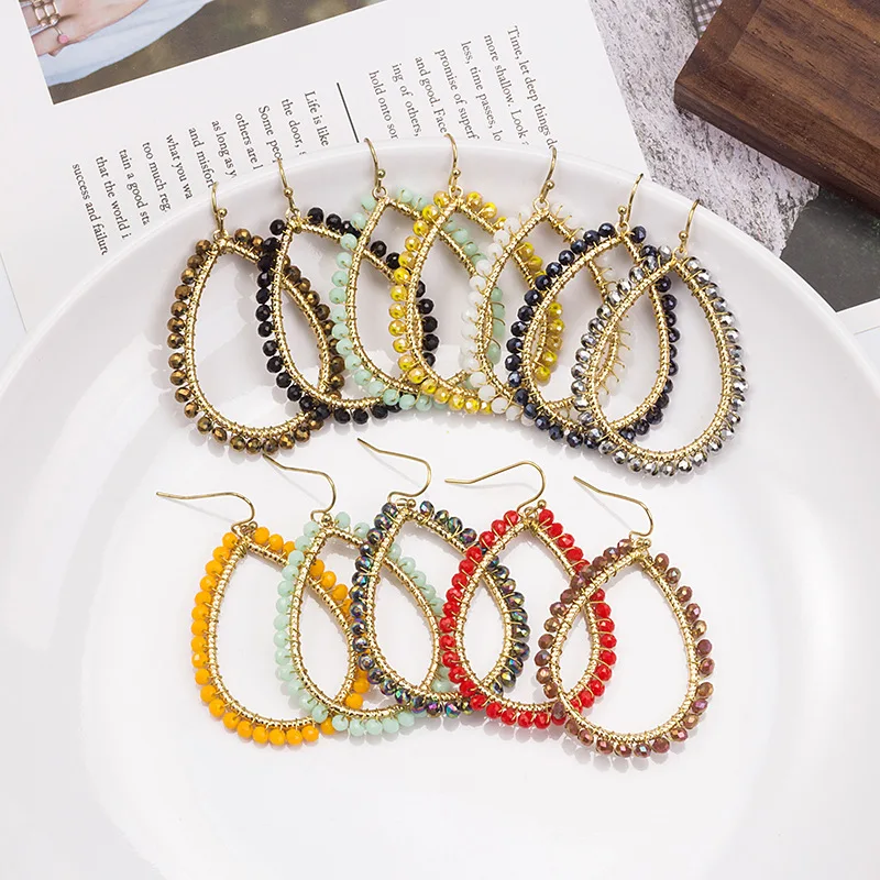 Novelty Elegant Glass Bead Handmade Teardrop Earring For Women And Girls New Design Personality Party Gift Accessories
Novelty Elegant Glass Bead Handmade Teardrop Earring For Women And Girls New Design Personality Party Gift Accessories