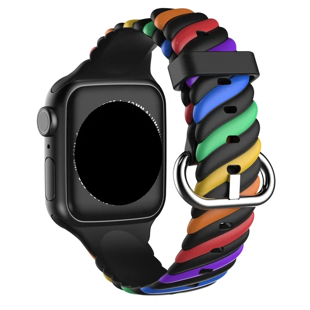 Silicone Watch Strap for Apple Watch Band 45mm 41mm 44mm 40mm 42 38mm Twist Color Sport Bracelet for IWatch Series 7 Se 6 5 4 3, Black,gold,blue,red
Silicone Watch Strap for Apple Watch Band 45mm 41mm 44mm 40mm 42 38mm Twist Color Sport Bracelet for IWatch Series 7 Se 6 5 4 3, Black,gold,blue,red