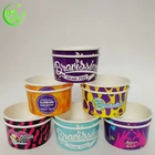 Custom Printed Ice Cream Paper Cups With Lid Spoon