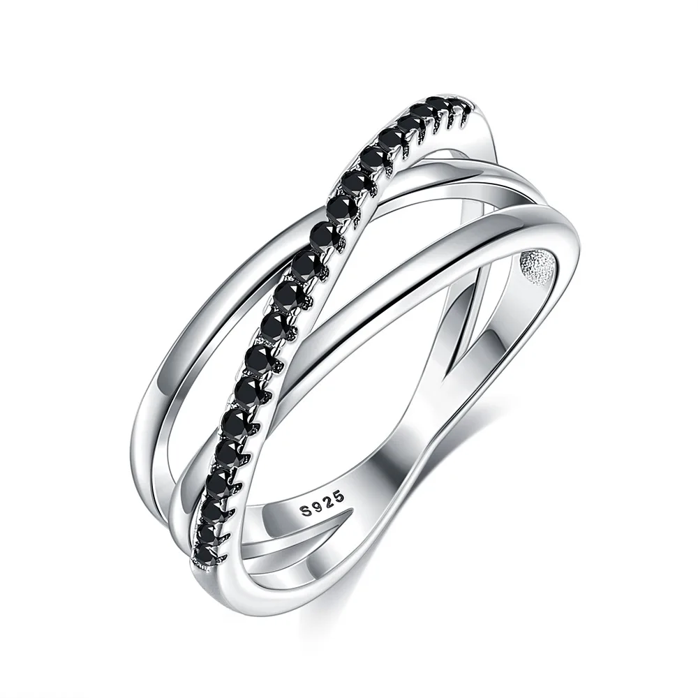 Luxury Temperament S925 Sterling Silver New Design Black Diamond Ring For Women 
Luxury Temperament S925 Sterling Silver New Design Black Diamond Ring For Women