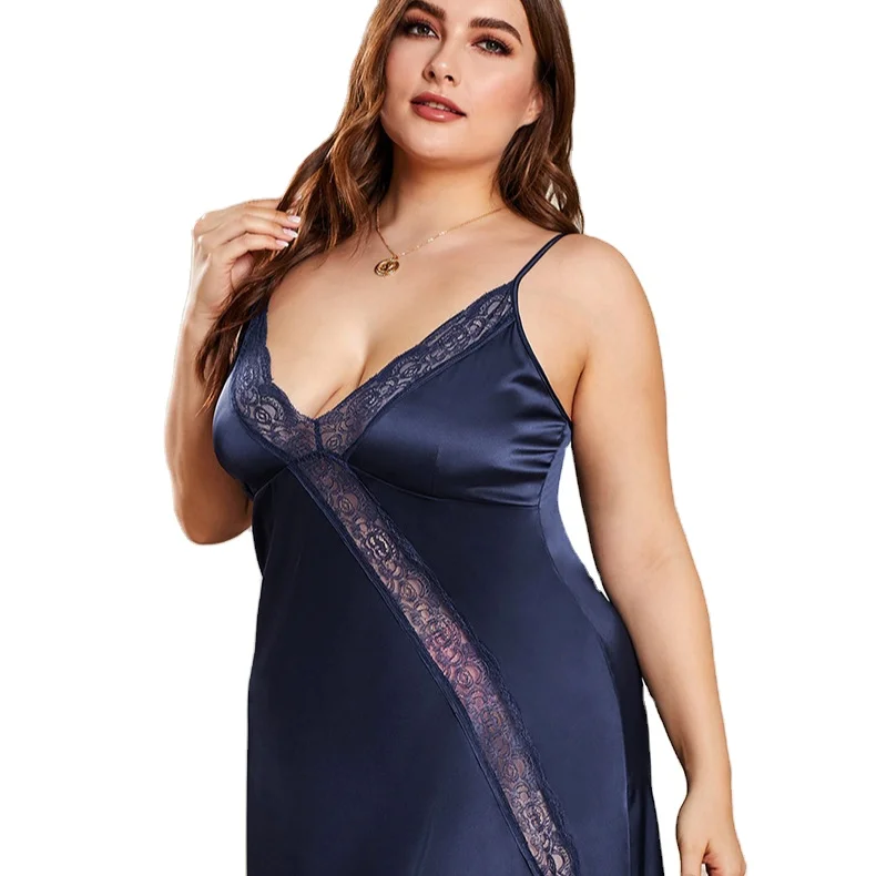 Large size home clothes summer lace splicing sexy dress large size ice silk quality imitation silk pajamas
Large size home clothes summer lace splicing sexy dress large size ice silk quality imitation silk pajamas