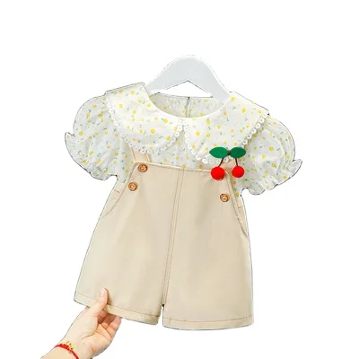 F40371A 2021 New baby girls' clothing set cute floral print short sleeve T - shirt back strap panty sets, As picture
F40371A 2021 New baby girls' clothing set cute floral print short sleeve T - shirt back strap panty sets, As picture