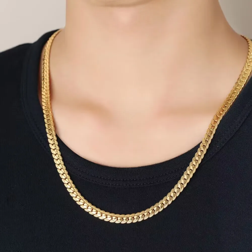 Hip Hop Stainless Steel Cuban Link Chain Necklace 18K Gold Plated Stainless Steel Chain Necklace For Men
Hip Hop Stainless Steel Cuban Link Chain Necklace 18K Gold Plated Stainless Steel Chain Necklace For Men