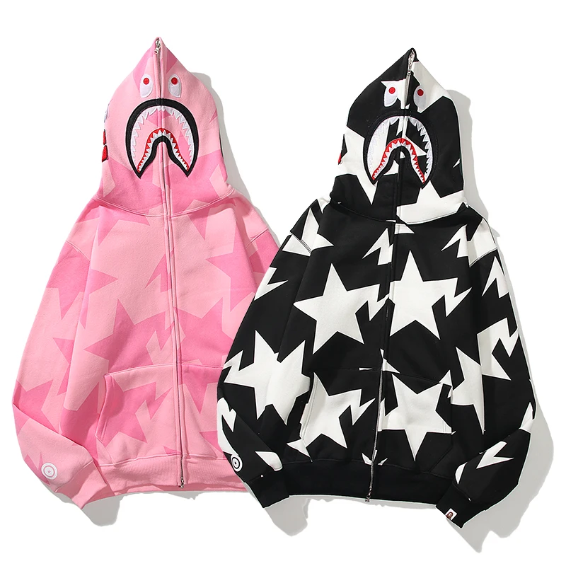 Factory outlet Bape shark hoodie Star print Add wool fleece New styles for 2021 Bape zip hoodie for men
Factory outlet Bape shark hoodie Star print Add wool fleece New styles for 2021 Bape zip hoodie for men