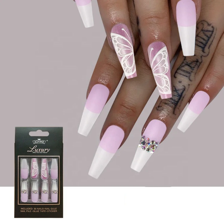 30/pcs Long 3D Butterfly Ballet Full Nail Detachable Tips For Nail Extension Manicure Art Press On Nails, Picture
30/pcs Long 3D Butterfly Ballet Full Nail Detachable Tips For Nail Extension Manicure Art Press On Nails, Picture