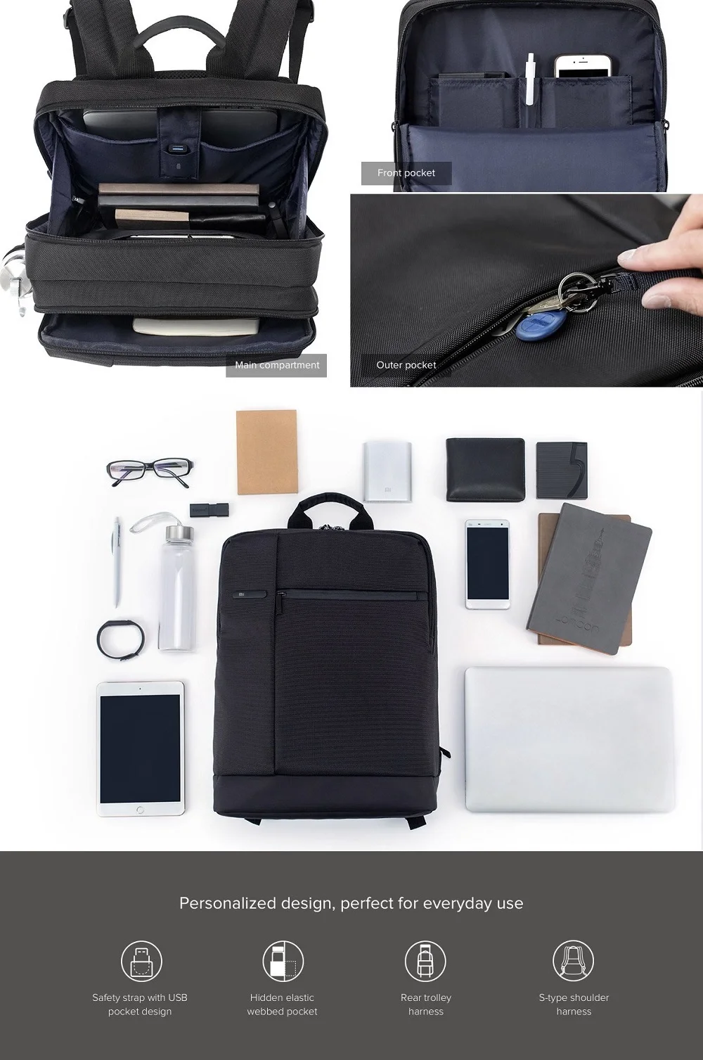 Wholesale Original Xiaomi 17L Mi Classic Business Backpacks