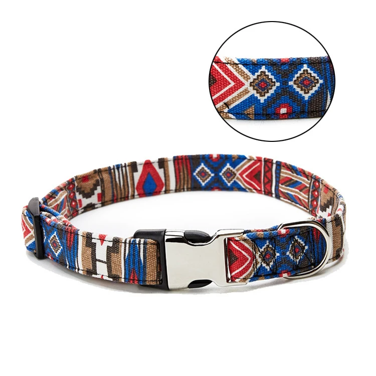 Spring new arrival ethnic style softness small medium large sizes Durable Fabric Webbing Leash Dog Collar
Spring new arrival ethnic style softness small medium large sizes Durable Fabric Webbing Leash Dog Collar