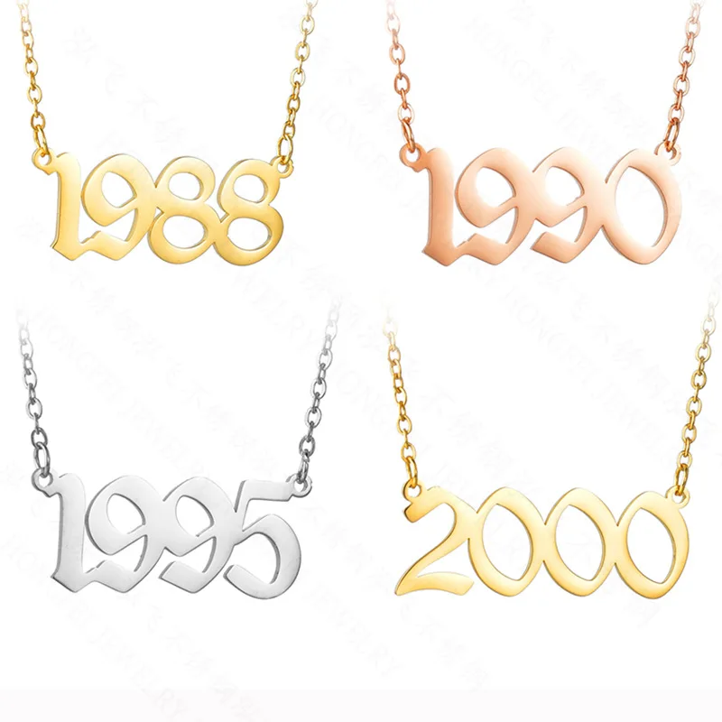 Birthday creative gift custom number pendant women unisex fashion jewelry stainless steel gold chain necklace, Gold/silver/rose gold
Birthday creative gift custom number pendant women unisex fashion jewelry stainless steel gold chain necklace, Gold/silver/rose gold