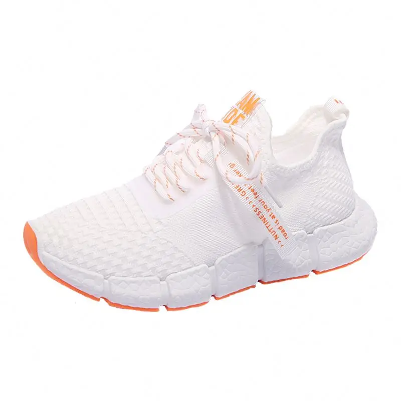 Factory direct sales fly knit upper sneaker soft running sports casual women shoes, Orange/black/white
Factory direct sales fly knit upper sneaker soft running sports casual women shoes, Orange/black/white