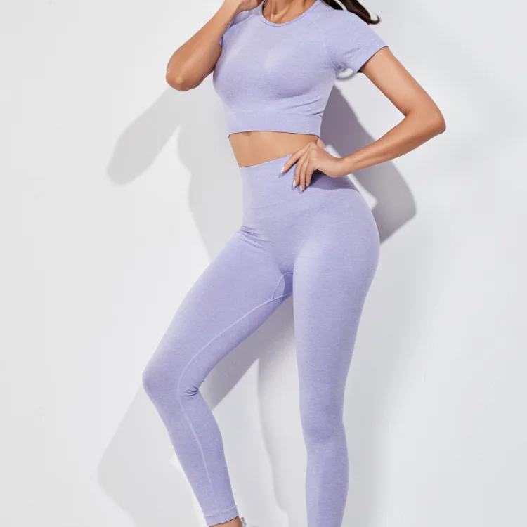 Europe and America solid color short sleeve top seamless but lifter leggings two piece set women crop top and yoga pants set
Europe and America solid color short sleeve top seamless but lifter leggings two piece set women crop top and yoga pants set
