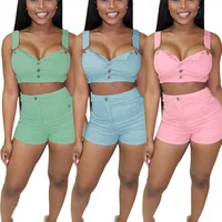 Ecoparty Women Fashion Jeans Two Piece Set Buttons Spaghetti Straps Crop Top + Skinny Shorts Sexy Casual Denim Suit Club Outfits
Ecoparty Women Fashion Jeans Two Piece Set Buttons Spaghetti Straps Crop Top + Skinny Shorts Sexy Casual Denim Suit Club Outfits