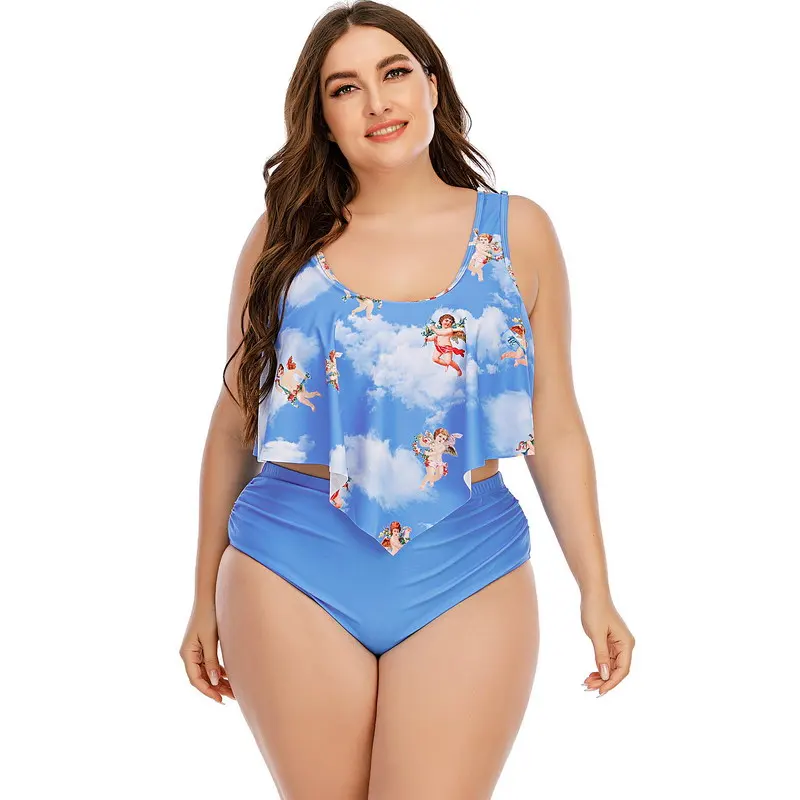 Multi Flowered Large Lotus Leaf Split Double Strap Bikini Hot Swimsuit Women Pleated High Waisted Bikini, As picture
Multi Flowered Large Lotus Leaf Split Double Strap Bikini Hot Swimsuit Women Pleated High Waisted Bikini, As picture