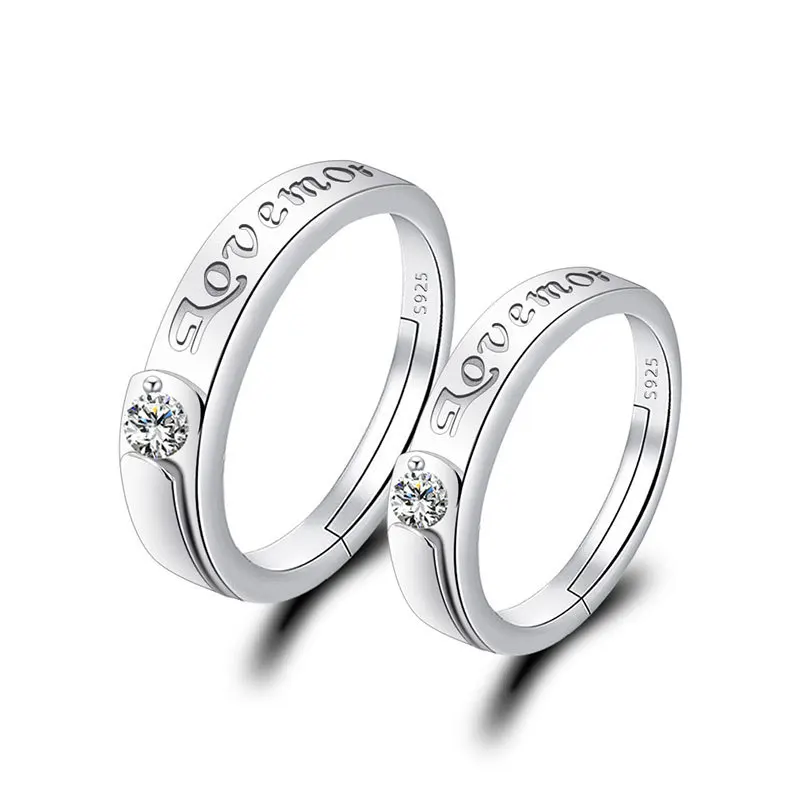 Lovers Gift Diamond Set Couple Band Adjustable Wedding Gemstone Custom Silver CZ Engagement Rings
Lovers Gift Diamond Set Couple Band Adjustable Wedding Gemstone Custom Silver CZ Engagement Rings
