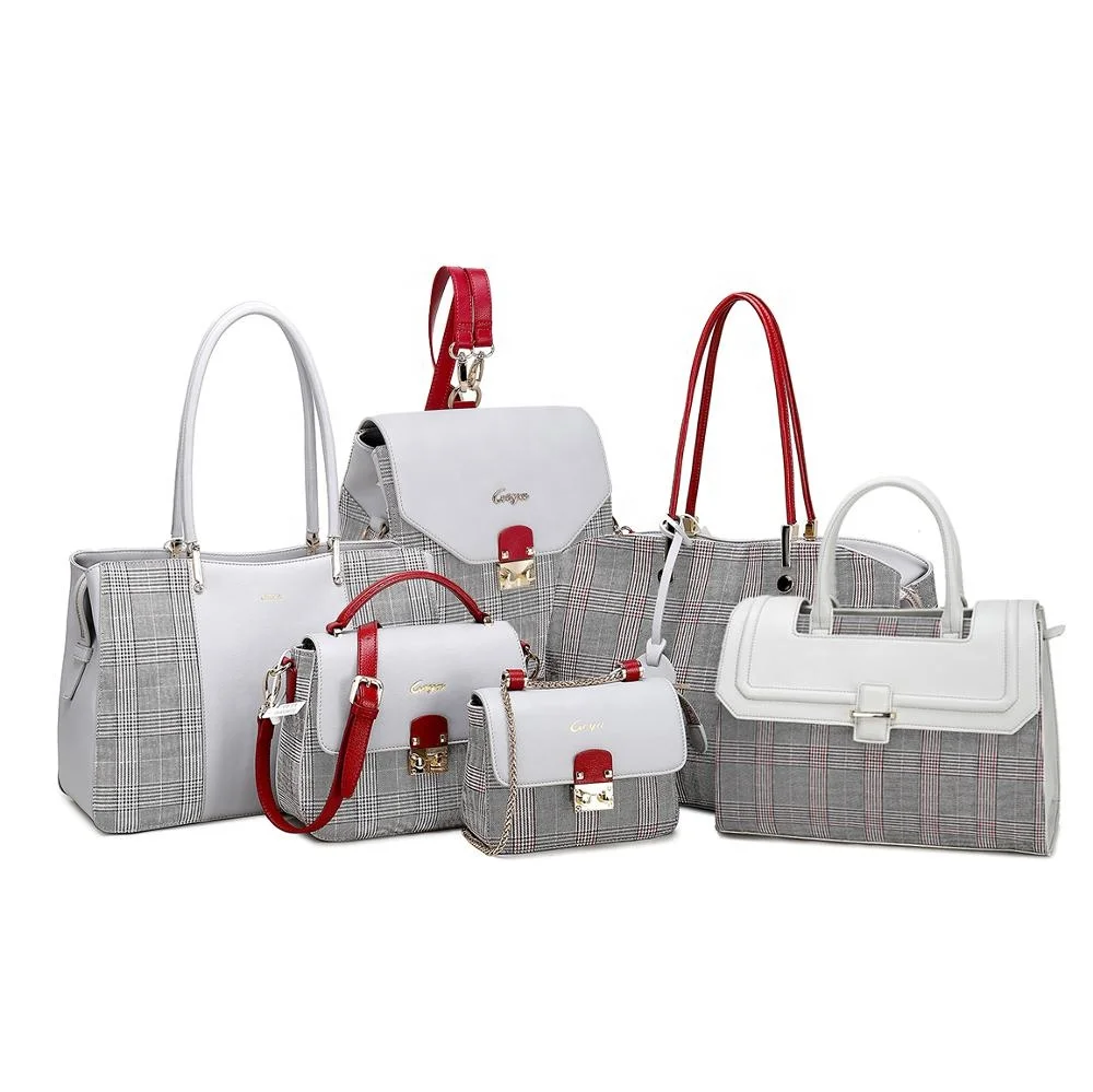 beauty 6 pieces set handbag new style leather bag for women purses handbag set, Grey
beauty 6 pieces set handbag new style leather bag for women purses handbag set, Grey