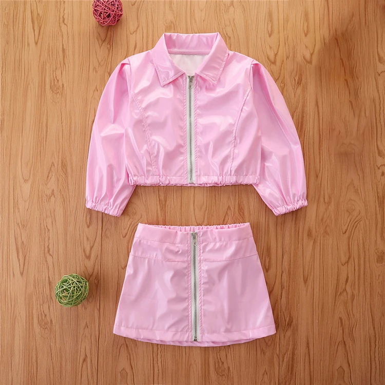 Beautiful Toddler Girls Faux Leather Zip Up Top and Skirt Set Girls' Clothing Sets Dress
Beautiful Toddler Girls Faux Leather Zip Up Top and Skirt Set Girls' Clothing Sets Dress