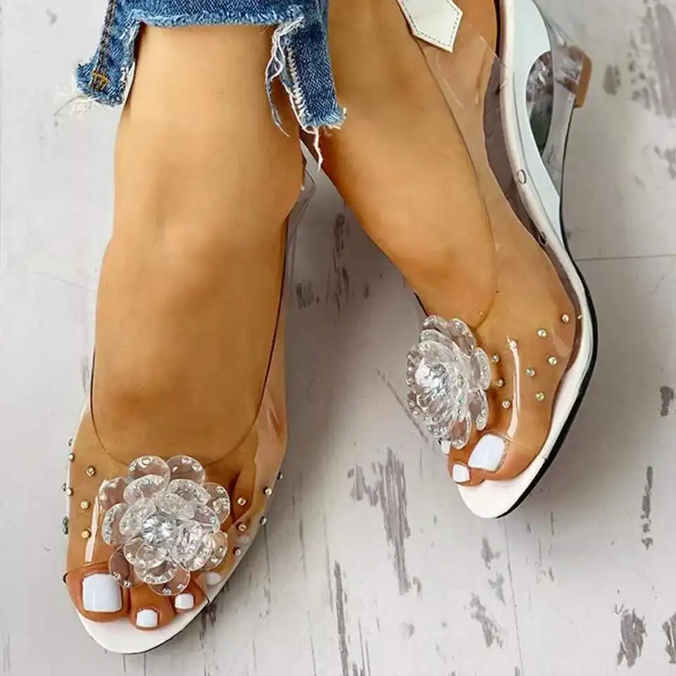 10% Off Hot Sale New PVC Jelly Shoes Women Slippers Crystal Flowers Open Toed Sexy Wedges Shoes Women Transparent Sandals
10% Off Hot Sale New PVC Jelly Shoes Women Slippers Crystal Flowers Open Toed Sexy Wedges Shoes Women Transparent Sandals
