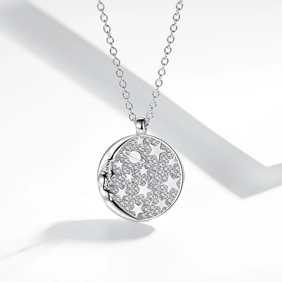 925 Sterling Silver Round shape Necklace Cubic Zircon star planet Necklace for women Fashion jewelry
925 Sterling Silver Round shape Necklace Cubic Zircon star planet Necklace for women Fashion jewelry