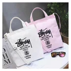 10pcs MOQ customized logo canvas cotton tote bag with double handle
