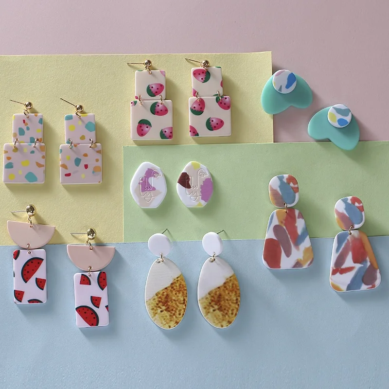 JUHU Fashion Geometric Multicolor Latest Printed Watermelon Resin Acrylic Hanging Stud Earring For Women Party Jewelry Wholesale, Colorful
JUHU Fashion Geometric Multicolor Latest Printed Watermelon Resin Acrylic Hanging Stud Earring For Women Party Jewelry Wholesale, Colorful