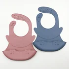 Soft Waterproof Silicone Baby Bib with Food Catcher, Baby Silicone Bib
