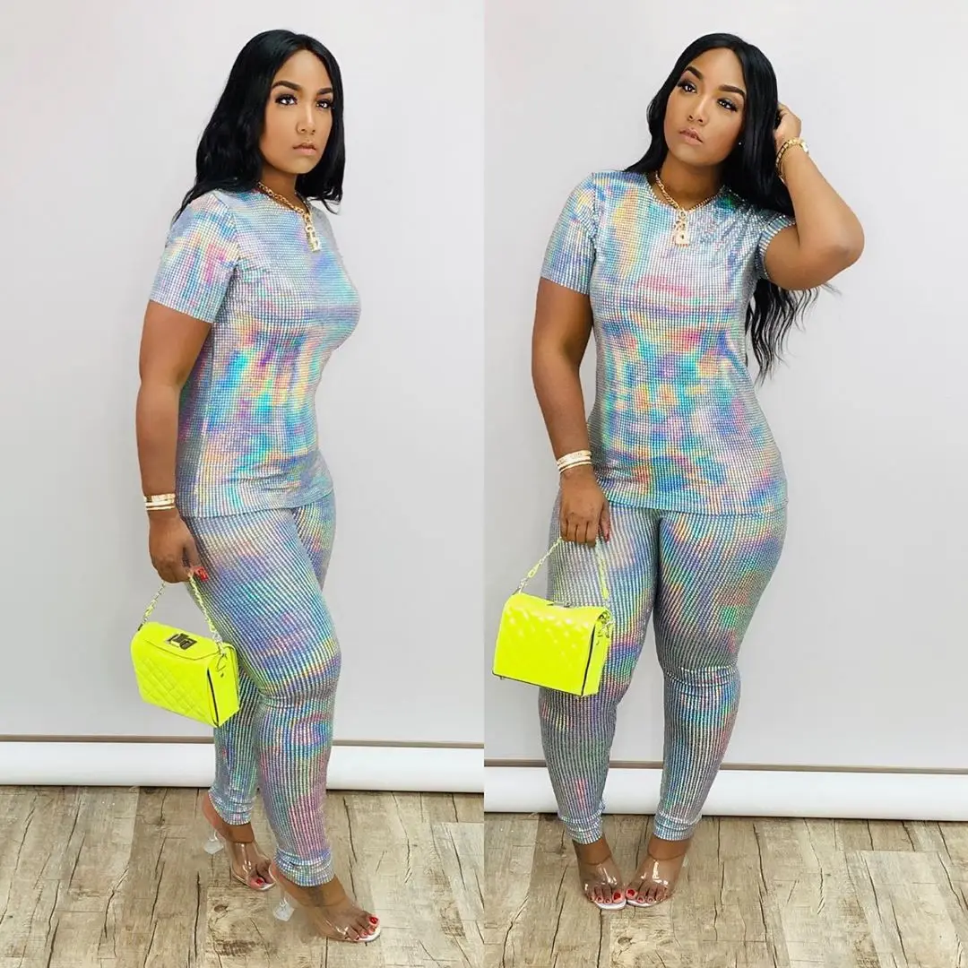 B54327A Spring new 2021 women fashion short sleeve t-shirt with pants set, Shown
B54327A Spring new 2021 women fashion short sleeve t-shirt with pants set, Shown