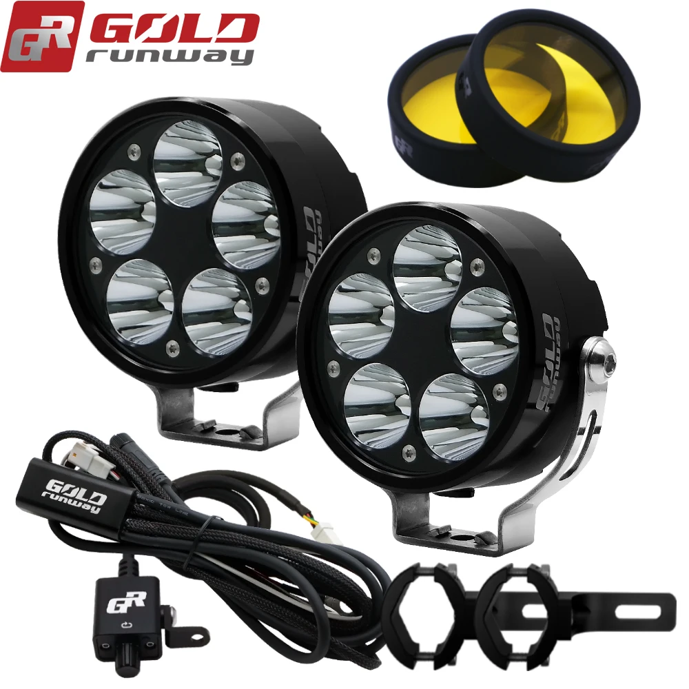 GOLDRUNWAY Motocycle Lights 50W Fully dimmable 3 strobe mode LED Auxiliary Fog Light Driving Lamp For BMW R1200GS/ADV, Black
GOLDRUNWAY Motocycle Lights 50W Fully dimmable 3 strobe mode LED Auxiliary Fog Light Driving Lamp For BMW R1200GS/ADV, Black