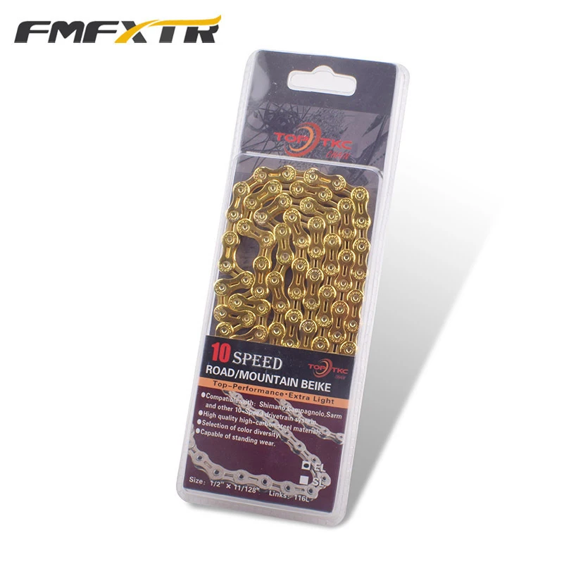 FMFXTR Road Bicycle Shilfting chains mountain bike 9 / 10 / 11S speed gold semi hollow chain, Silver, gold, colorful
FMFXTR Road Bicycle Shilfting chains mountain bike 9 / 10 / 11S speed gold semi hollow chain, Silver, gold, colorful