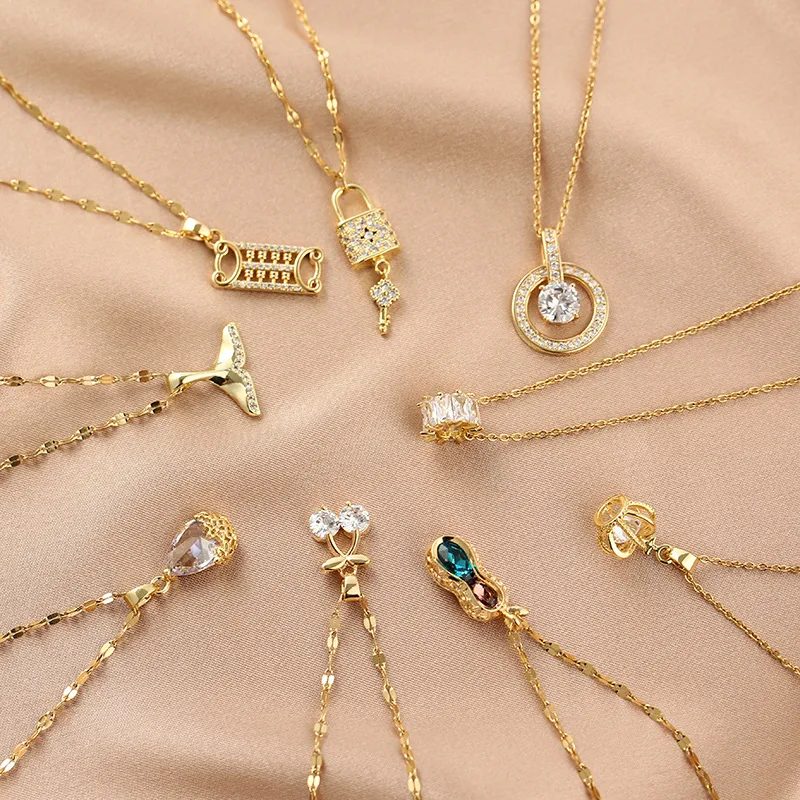 High Quality Trendy Fashion Crystal Stainless Steel Titanium Zircon Geometric Pendant Necklace for Ladies, Rose gold
High Quality Trendy Fashion Crystal Stainless Steel Titanium Zircon Geometric Pendant Necklace for Ladies, Rose gold