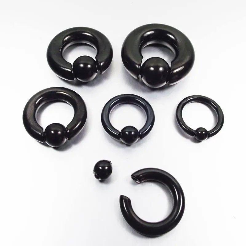 Stainless Steel Large Black Captive Hoop Rings With Spring Ball CBR Ear Piercing Nose Closure PA Ring Body Jewelry, Gold plated
Stainless Steel Large Black Captive Hoop Rings With Spring Ball CBR Ear Piercing Nose Closure PA Ring Body Jewelry, Gold plated