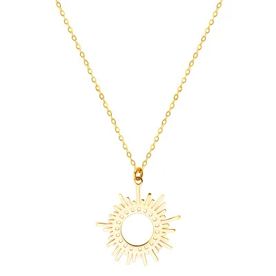 European Vintage Style Jewelry Stainless Steel Geometric Circle Necklace Real Gold Plated Stainless Steel Sun Necklace
European Vintage Style Jewelry Stainless Steel Geometric Circle Necklace Real Gold Plated Stainless Steel Sun Necklace