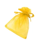 Cheap Cosmetic Makeup Soap Bracelet Yellow Organza Drawstring bag Transparent Jewelry Pouch