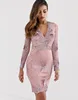 Embellished Sequin Mini Sequin Dress With Long Sleeves In Rose Pink Dresses Women Party Evening