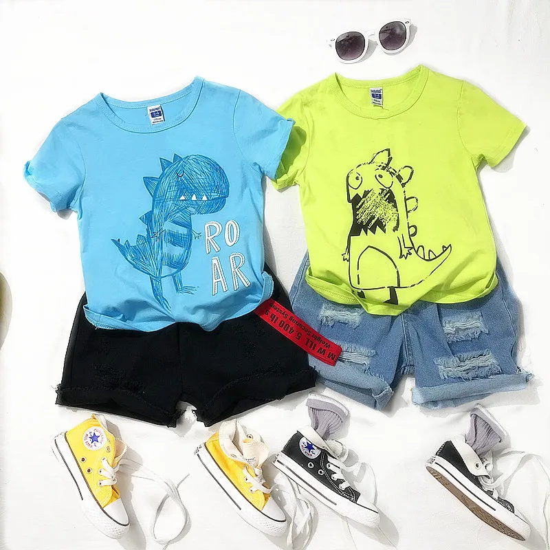 New children's Short sleeved Cartoon T-shirt for boys and girls Korean summer wear half sleeved blouse
New children's Short sleeved Cartoon T-shirt for boys and girls Korean summer wear half sleeved blouse