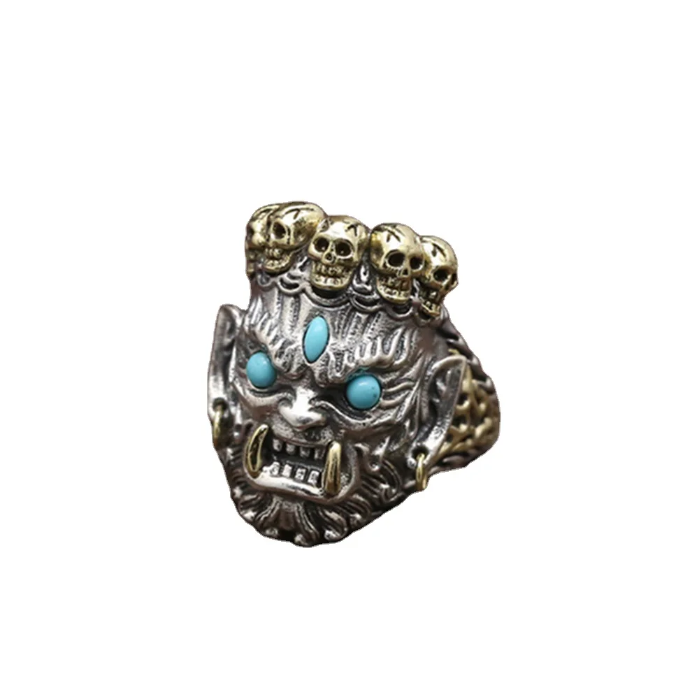 2021 Punk Large Mens Ring Classic Skull Rings with Turquoise eyes Biker Rings Jewelry gift, Silver
2021 Punk Large Mens Ring Classic Skull Rings with Turquoise eyes Biker Rings Jewelry gift, Silver