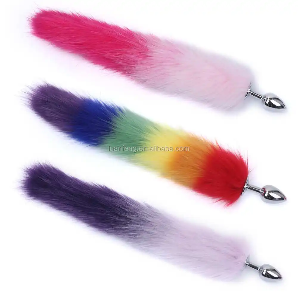 Colorful Fox Tail Butt Plugs Bondage Sex Toys Stainless steel Butt Plug With Tail Adult BDSM Toys Anal Plug False Fox Tail Sex