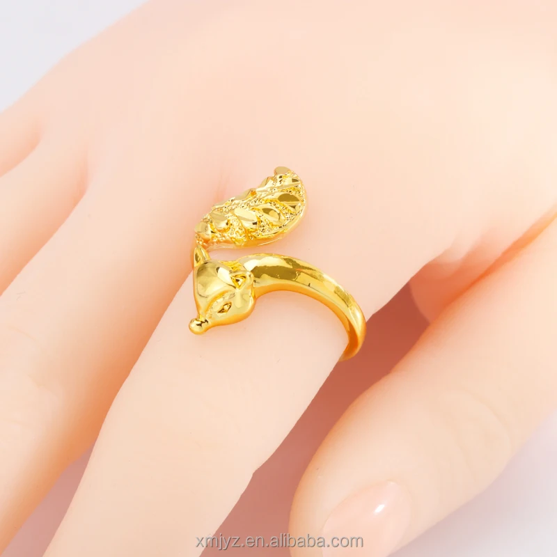 

Cross-Border New Products European And American Fashion Fox Ring Brass Gold-Plated Ring Female Ins Does Not Fade
