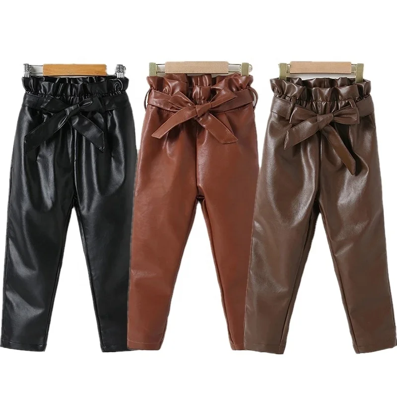 2021 New Spring Autumn Girls PU Fabric Children Solid Color Bow Baby Trousers Casual Fashion Clothing Kids Leather Pants
2021 New Spring Autumn Girls PU Fabric Children Solid Color Bow Baby Trousers Casual Fashion Clothing Kids Leather Pants