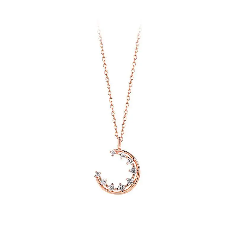 Elegant Design Moon Charm Necklace 925 Rose Gold Plated Cubic Zirconia Moon Pendant Necklace Jewelry
Elegant Design Moon Charm Necklace 925 Rose Gold Plated Cubic Zirconia Moon Pendant Necklace Jewelry