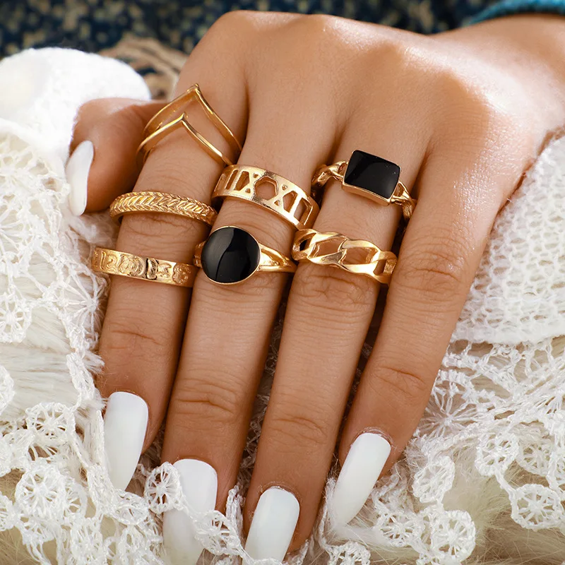 2021 new arrival Couple Ring Gold plated Hip-hop Style Popular hollow out black oil drop ring set retro
2021 new arrival Couple Ring Gold plated Hip-hop Style Popular hollow out black oil drop ring set retro