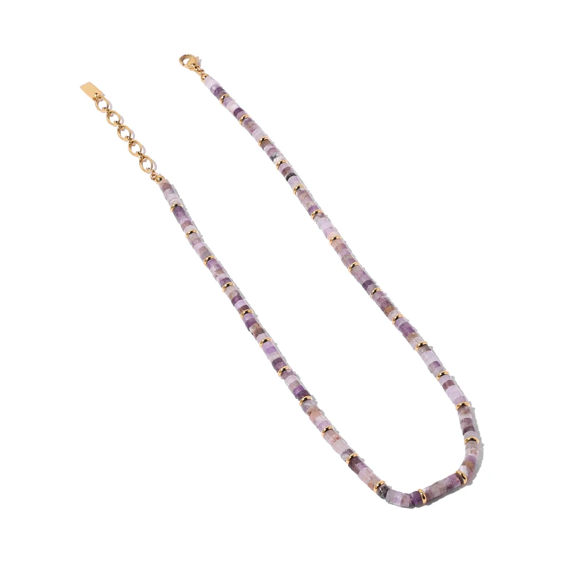 New Arrival Titanium Steel Gold Plated Natural Stone Necklace America Trendy Colorful Beaded Necklace For Women
New Arrival Titanium Steel Gold Plated Natural Stone Necklace America Trendy Colorful Beaded Necklace For Women