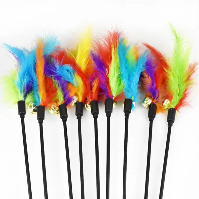 

Feather Toys Kitten Funny Colorful Rod Cat Wand Toys Plastic Pet Cat Teaser Toys Interactive Stick Pet Cat Supplies DropShip, Customized