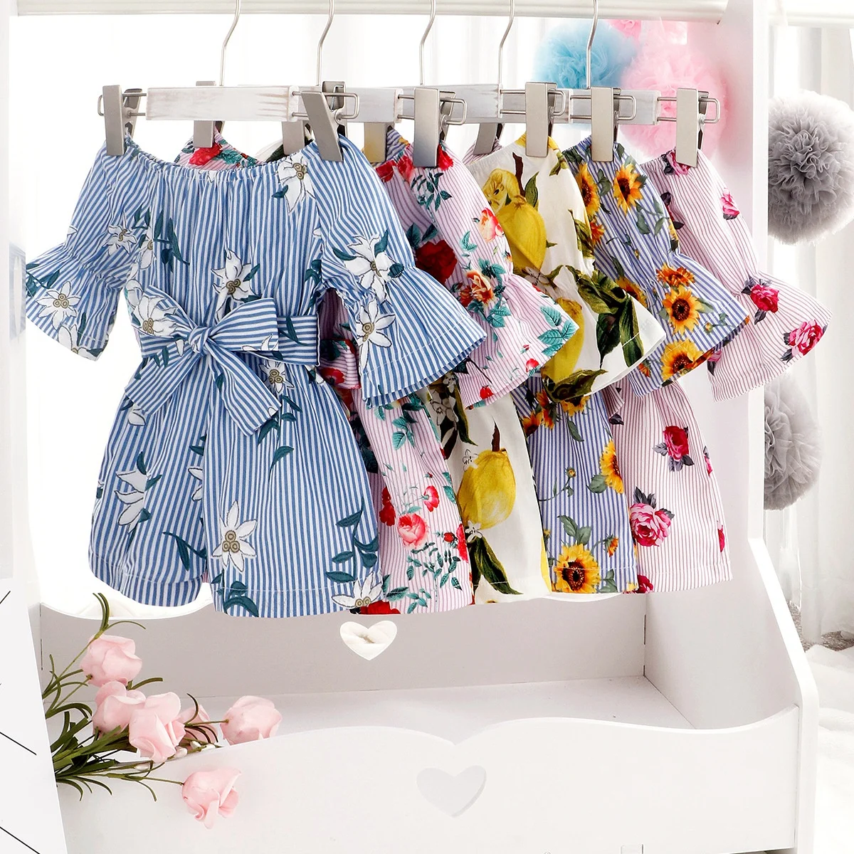 2021 Long Sleeve Children new jumpsuit floral sunflower belt summer climbing suit baby girls rompers for hot selling, Picture shows
2021 Long Sleeve Children new jumpsuit floral sunflower belt summer climbing suit baby girls rompers for hot selling, Picture shows