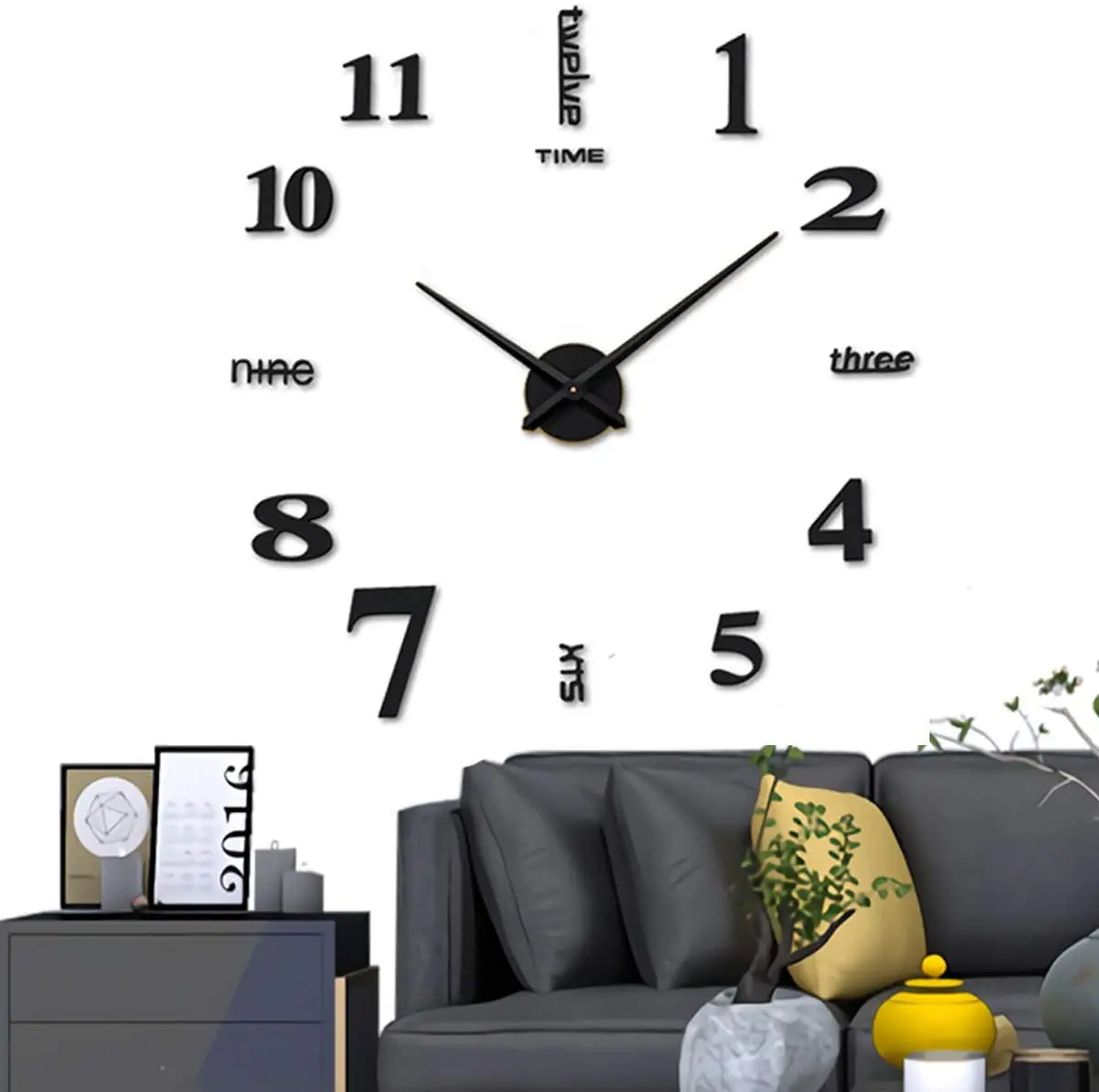 Novelty modern design home decorative wall sticker clock 3D frameless large DIY wall clock
Novelty modern design home decorative wall sticker clock 3D frameless large DIY wall clock
