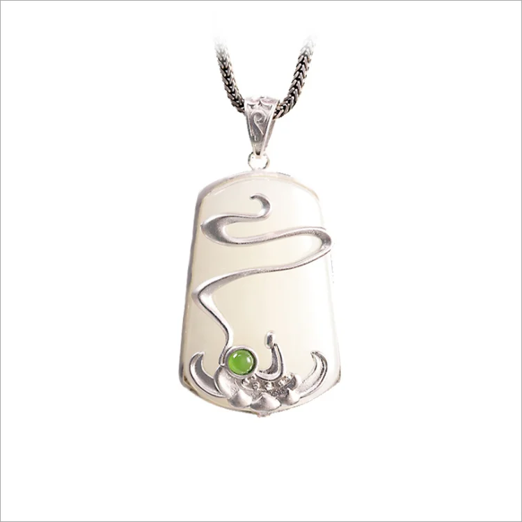 Natural S925 Sterling silver Pendant Charms necklace with Hetian jade for DIY Jewelry jade Necklace Pendants
Natural S925 Sterling silver Pendant Charms necklace with Hetian jade for DIY Jewelry jade Necklace Pendants