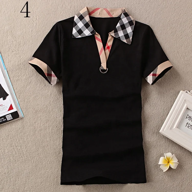 Summer Women Plaid Polo T-shirt Casual Solid Color Lapel Short Sleeve Cotton Polo Shirt For Male, Picture shows
Summer Women Plaid Polo T-shirt Casual Solid Color Lapel Short Sleeve Cotton Polo Shirt For Male, Picture shows