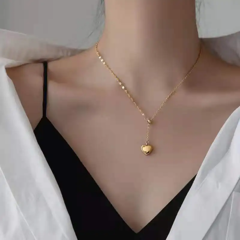 Charm stainless steel choker gold plated double chain adjustable heart pendant necklace
Charm stainless steel choker gold plated double chain adjustable heart pendant necklace